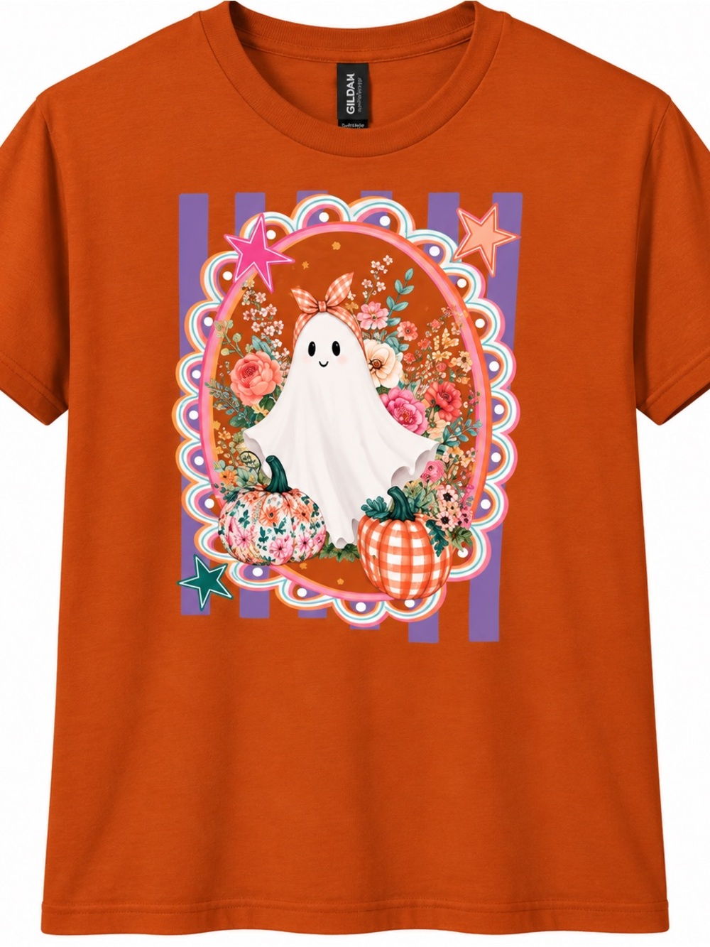 Adult XL NWOT Floral Ghost Graphic Tee